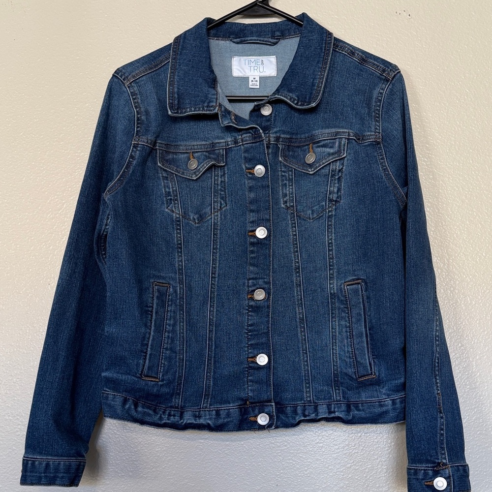 Time and Tru Women's Dark Blue Jean Jacket M (8-10)